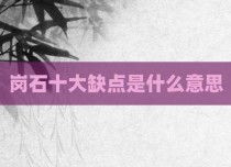 岗石十大缺点是什么意思