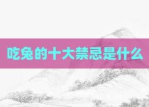 吃兔的十大禁忌是什么