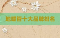 地暖管十大品牌排名