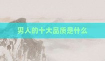 男人的十大品质是什么