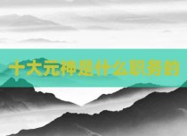 十大元神是什么职务的