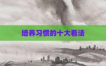 培养习惯的十大看法