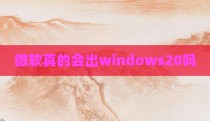 微软真的会出windows20吗