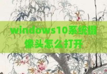windows10系统摄像头怎么打开