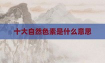 十大自然色素是什么意思