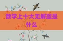 数学上十大无解题是什么