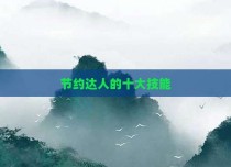 节约达人的十大技能