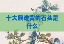 十大最难背的石头是什么