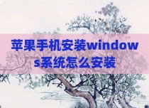 苹果手机安装windows系统怎么安装