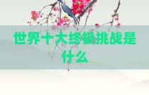 世界十大终极挑战是什么