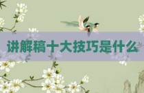 讲解稿十大技巧是什么