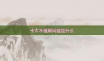 十大不理解问题是什么