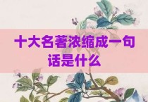 十大名著浓缩成一句话是什么
