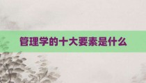 管理学的十大要素是什么
