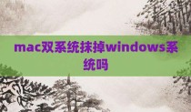 mac双系统抹掉windows系统吗