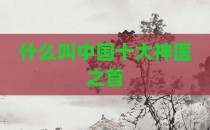 什么叫中国十大神医之首
