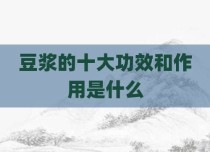 豆浆的十大功效和作用是什么