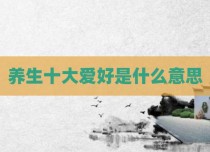 养生十大爱好是什么意思