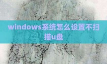 windows系统怎么设置不扫描u盘