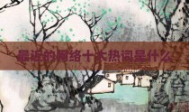 最近的网络十大热词是什么