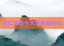 哲仁王后十大宝藏是什么