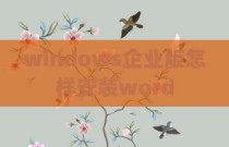 windows企业版怎样安装word