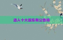 进入十大股东有公告吗