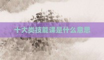 十大类技能课是什么意思