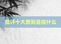 批评十大原则是指什么