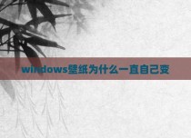 windows壁纸为什么一直自己变
