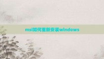 msi如何重新安装windows