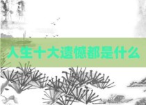 人生十大遗憾都是什么