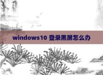 windows10 登录黑屏怎么办