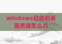 windows启动到桌面黑屏怎么办