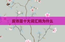 反诈是十大词汇吗为什么