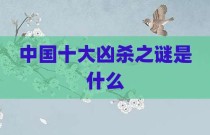 中国十大凶杀之谜是什么