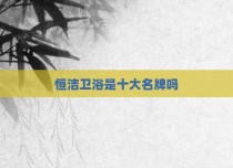 恒洁卫浴是十大名牌吗
