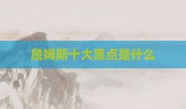 詹姆斯十大黑点是什么