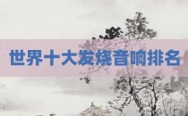 世界十大发烧音响排名