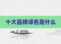 十大品牌译名是什么