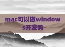 mac可以做windows开发吗