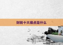 财税十大痛点是什么
