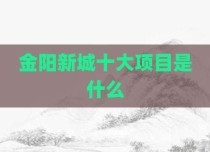 金阳新城十大项目是什么