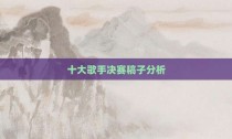 十大歌手决赛稿子分析