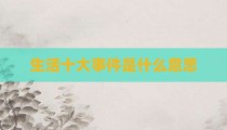 生活十大事件是什么意思