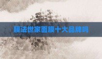膜法世家面膜十大品牌吗