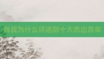 肖战为什么评选到十大杰出青年