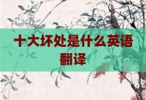 十大坏处是什么英语翻译