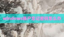 windows账户忘记密码怎么办