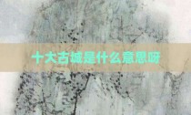 十大古城是什么意思呀